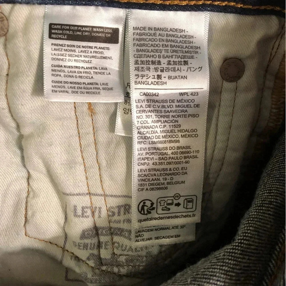 Levi’s 511 Slim BlackTab Big E Mens 29x30 Dark Was Blue Jeans Heavyweight NOTES - Picture 4 of 5